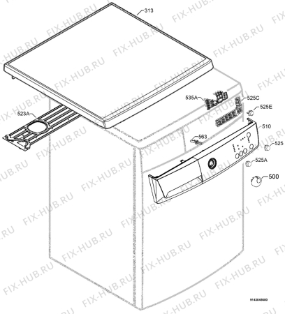 Взрыв-схема стиральной машины Zanussi ZWG5124 - Схема узла Command panel 037